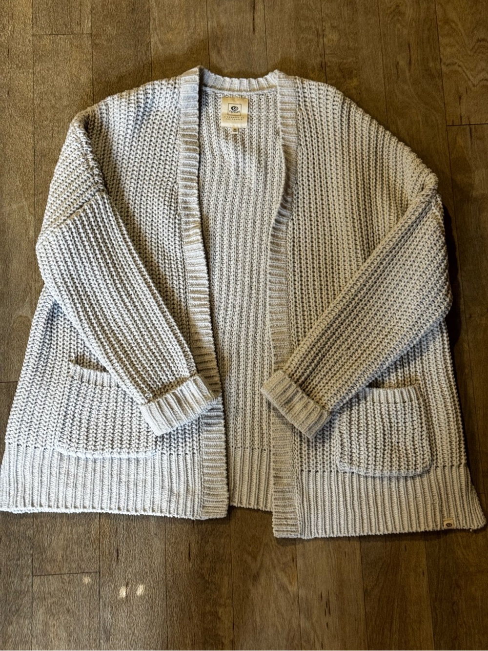 Rip Curl Oversized Cable Knit Cardigan Sweater Cream Size XS